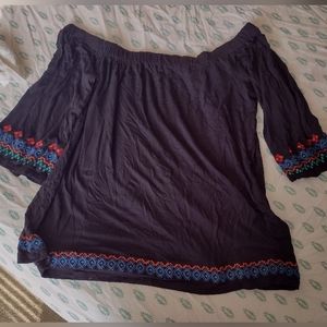 Loft Off the Shoulder Embroidered top size L